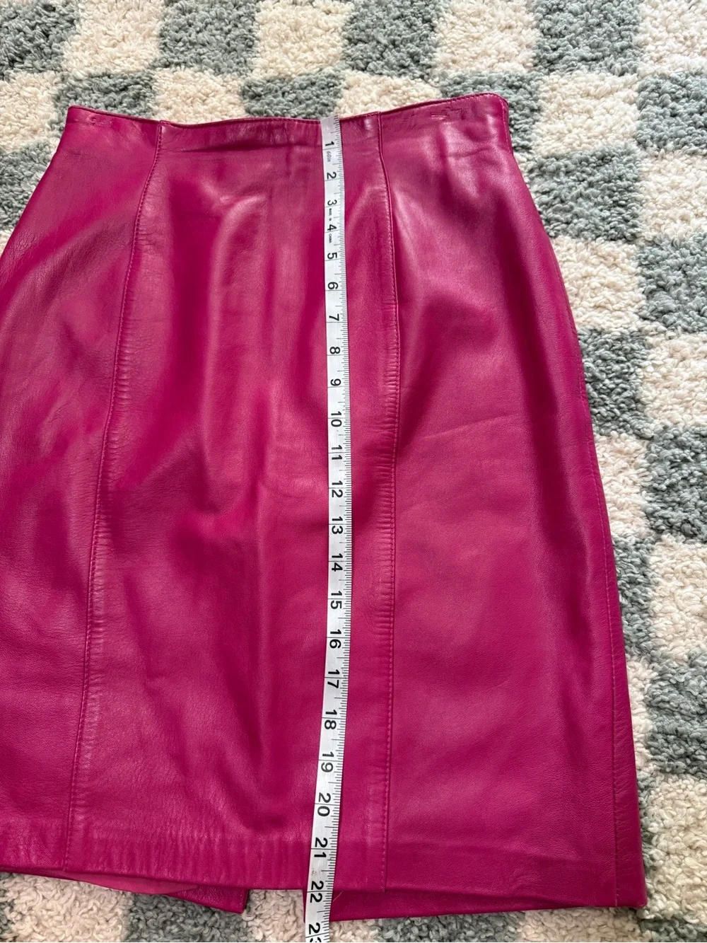 Evan Davies 100% leather magenta pink skirt Barbie feminine biker Pink Ladies 10